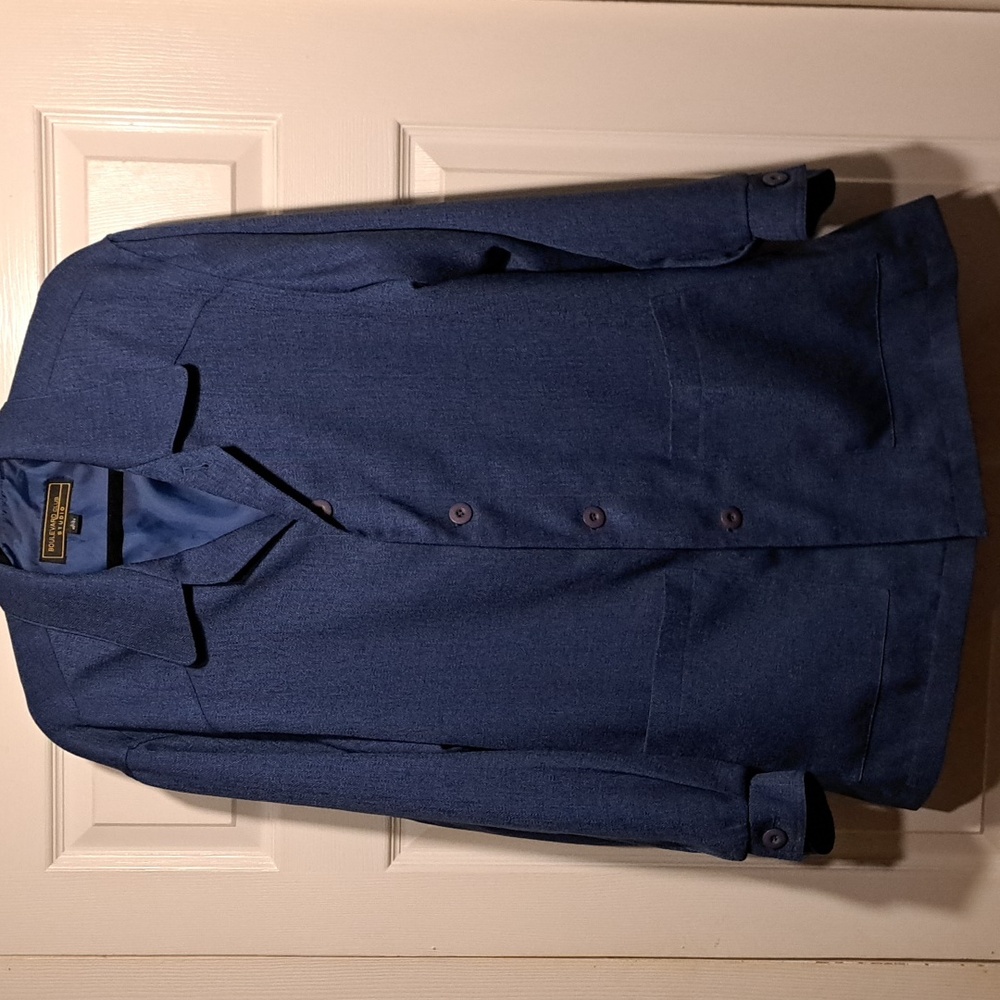 💙Boulevard club studio-Mens Trench Size 42-44 Royal blue blazer Mint Condition